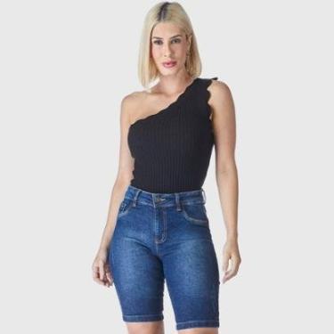 Imagem de Bermuda Jeans HNO Jeans Ciclista Basic Confort Azul-Feminino