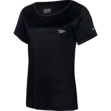 Imagem de Camiseta feminina speedo interlock canoa, Preto, XG