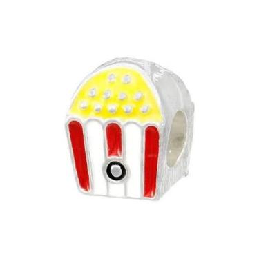 Imagem de Berloque Pingente Pipoca com Manteiga Banho Prata Pulseiras - Pulseira