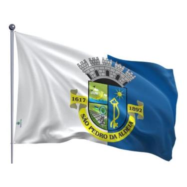 Imagem de Bandeira do Município de São Pedro da Aldeia Dupla Face Estampada Tama