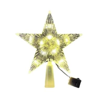 Imagem de Decoração De Árvore De Natal LED De 15cm Com Estrelas Brilhantes Em Br