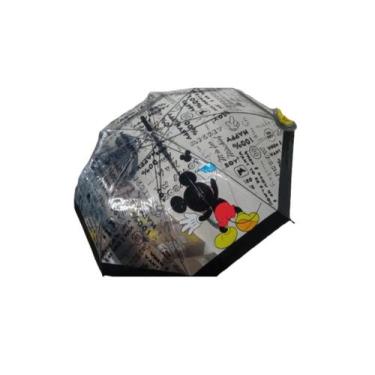 Imagem de Guarda Chuva Infantil Transparente Preto Mickey - Disney
