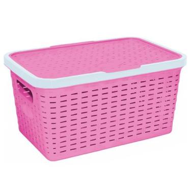 Imagem de Caixa Organizadora 15L Linha Caixa Bicolor Baby Tampa Reclinável Para 