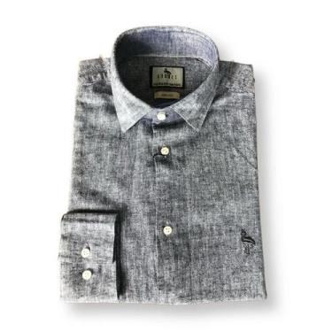 Imagem de Camisa Social Cinza Linho + Algodão - Adonis, 2