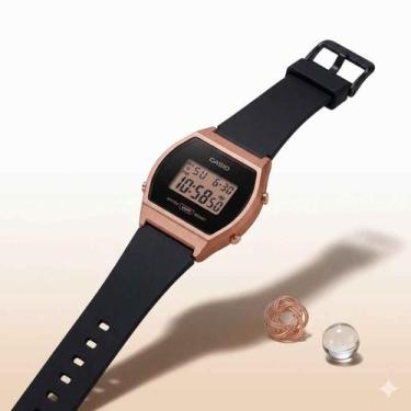 Imagem de Relógio Feminino Marca Casio Vintage Digital Esportivo Preto Nude Rose