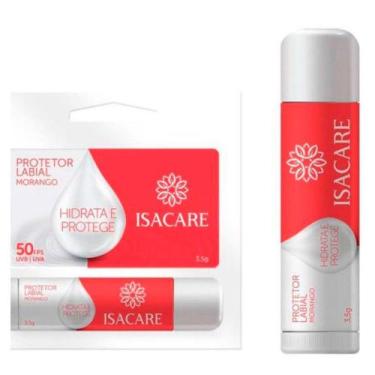 Imagem de Protetor Labial Morango FPS 50 Sem Cor Isacare 4,5g