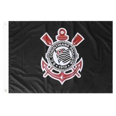 Imagem de Bandeira Oficial do Corinthians 128 x 90 cm - 2 panos - JC Flamulas