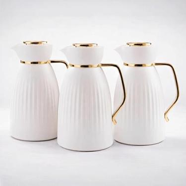 Imagem de Kit 3 Garrafa Térmica Café Chá 1 Litro Quente Frio Abre Fecha - Bravat