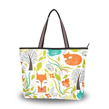 Imagem de Foxes moda feminina bolsas carteira bolsa de ombro sacola sacola alça superior, Raposas, Large