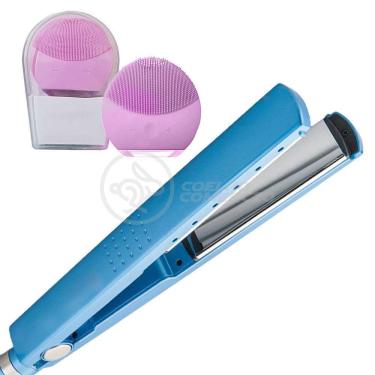 Imagem de Kit 1 Prancha Nanotitanium + 1 Esponja Facial Rosa Bebê Nº16