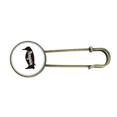 Imagem de Broche de metal retrô de pinguim preto e branco animal