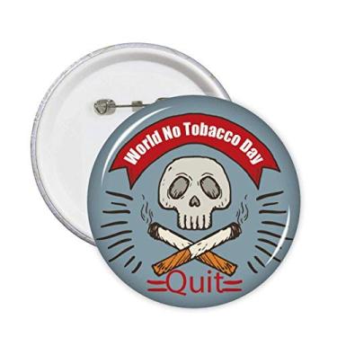 Imagem de Logotipo caveira sem tabaco dia alfinetes crachá botão emblema acessório decoração 5 peças