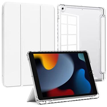 Imagem de Capa de silicone acrílico transparente para iPad de 10,2 polegadas, compatível com iPad 9ª geração 2021/iPad 8ª geração 2020/iPad 7ª geração 2019, capa inteligente com suporte fino com slot para caneta