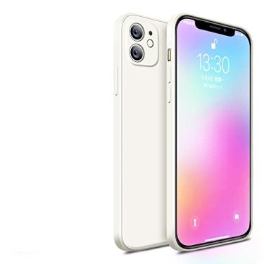 Imagem de Capa quadrada de silicone líquido para iPhone 11 12 13 Pro Max Mini X XR XS Max 7 8 Plus SE Capa traseira, branca, para iPhone XR