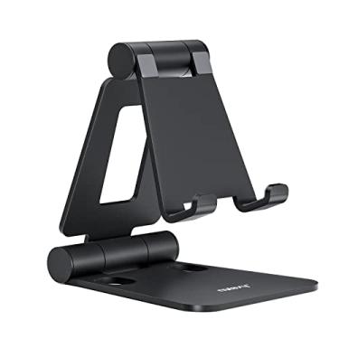 Imagem de Nulaxy Suporte duplo dobrável para celular, suporte de mesa dobrável totalmente ajustável, compatível com telefone 15 14 13 12 11 Pro Xs Xs Max Xr X 8, Nintendo Switch, todos os telefones