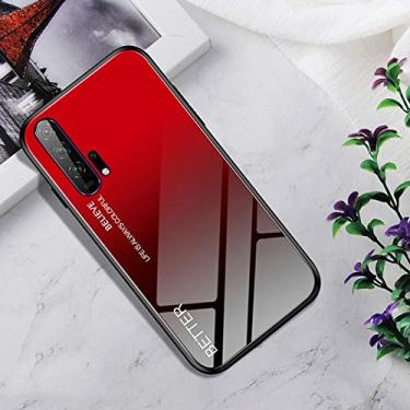 Imagem de LIYONG Capa de capa de telefone vidro temperado à prova de choque capa TPU para Huawei Honor 20 Pro (nebulosa colorida) sacos mangas (cor: preto vermelho)