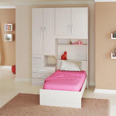 Imagem de Dormitório De Solteiro Sem Cama 1225S Esquerdo Carvalho Claro - Aço Escovado Liso