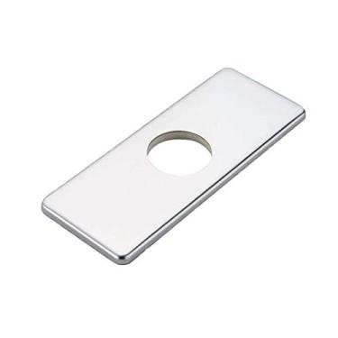 Imagem de Torneira para pia de pia de banheiro Homevacious de 15 cm com 10 cm de cobertura para o deque de aço inoxidável cromado polido, Quadrado, 6 Inch, Chrome 6"