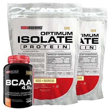 Imagem de Kit 2x Optimum Isolate Whey Protein 900g Baunilha + Bcaa 100g - Bodybuilders