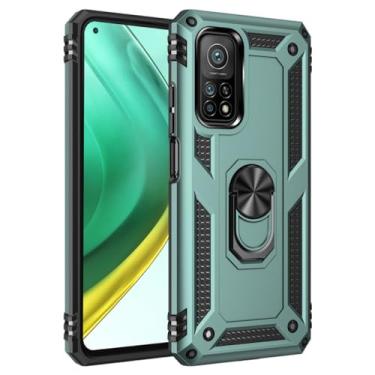 Imagem de Para Xiaomi Mi 10T Mi10T Lite Armor Capas de telefone à prova de choque para Mi 11T 12T 13 Pro Capa de silicone com anel magnético, verde escuro, para Xiaomi 12T