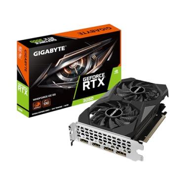Imagem de GIGABYTE Placa gráfica GeForce RTX 3050 WINDFORCE OC 6G, 2 ventoinhas WINDFORCE, 6GB GDDR6 96-bit GDDR6, placa de vídeo GV-N3050WF2OC-6GD