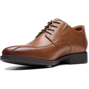 Imagem de Clarks Sapato Oxford masculino Whiddon Pace, Couro marrom escuro, 8.5