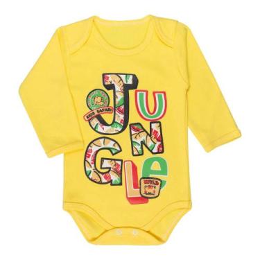 Imagem de Body longo suedine amarelo para bebê jungle - Era Uma Vez, RN