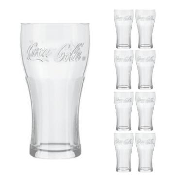 Imagem de 8 Copos de Vidro 470ml Contour Coca Cola Cristal Luxo Nadir - NADIR FI