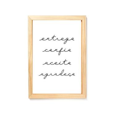 Imagem de Quadro Entrego Confio Aceito Agradeço - Creative Cat, Pinus