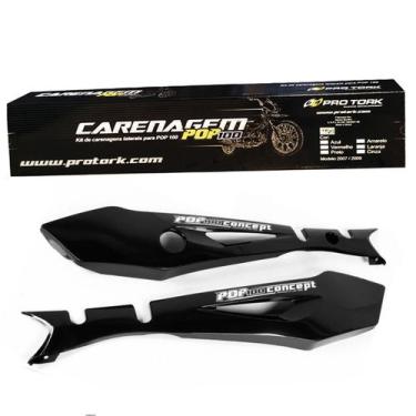Imagem de Kit Carenagem Lateral Cromo Forte Moto Honda Pop 100 2007 a 2009 Subst