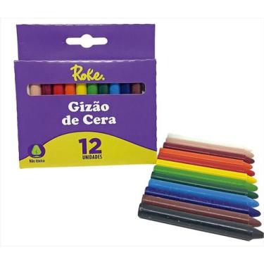 Imagem de Gizao de cera roke 12 cores pacote c/6 estojos
