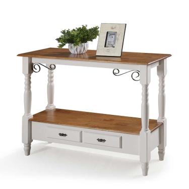 Imagem de Aparador para Sala Pés Torneados 2 Gavetas Inferiores 1028 Linz Móveis - Off White/Imbuia Glazer