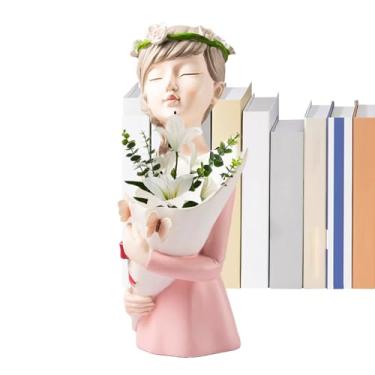 Imagem de Vasos de flores para buquê, vaso de flores | Vaso Artistic Girl Statue,Plantador de mesa de escultura feminina, suporte floral moderno decorativo estético para sala de estar, casa, locais de trabalho