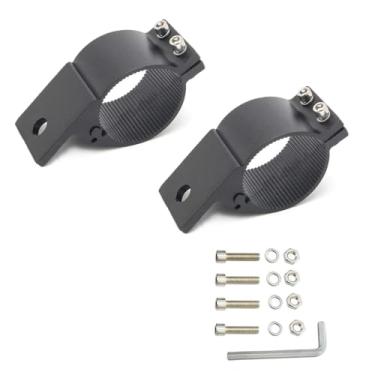 Imagem de KMFCDAE Suporte de montagem de braçadeira de tubo para rack de teto de 5 cm, suporte de gaiola de rolo de LED quadrado redondo e barra de luz (ajustável entre 47-53 mm/1,8-2,1 polegadas)