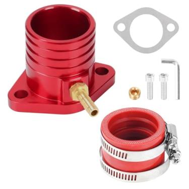Imagem de Kit adaptador de tubo de admissão CNC para peças Predator 420 301cc 459cc GX390 GX340 GX270 11Hp 13Hp Motor Mini Bike Go Kart Powersports Acessórios para VM34 Carburador Vermelho