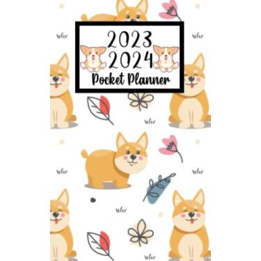 Imagem de 2023 2024 pocket planner For Purse Corgi Dog Lovers: 2 year Pocket Calendar January 2023 to December 2024 | 24 Months Monthly Planner & Organizer For ... Holidays | Cute Puppy Corgi Dogs Pattern