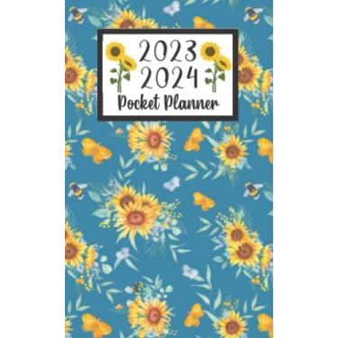 Imagem de 2023 2024 pocket planner For Purse Sunflower Lovers: 2 year Pocket Calendar January 2023 to December 2024 | 24 Months Monthly Planner & Organizer For ... Holidays | Sunflower Floral Pattern cover