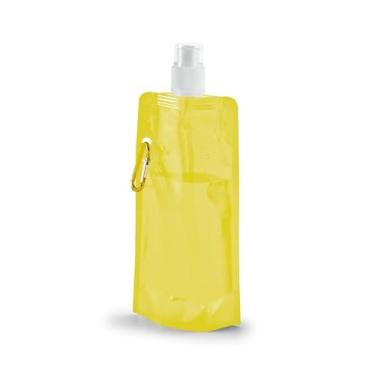 Imagem de Squeeze garrafa de água garrafinha dobrável levar na bolsa para academia 460ml Transparente (Amarelo,1)