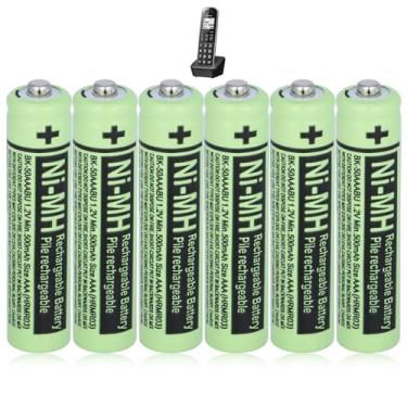 Imagem de Lombaour Pilhas Recarregáveis Aaa Bk-50Aaabu Ni-Mh 500Mah Para Telefones Sem Fio Panasonic De 1,2 V, Controles Remotos E Eletrônicos (Pacotes Com 6)