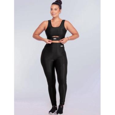 Imagem de Conjunto Esportivo Feminino Tecido Leve Canelado e Brilho Grosso Não M
