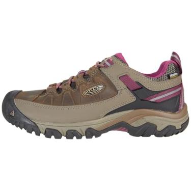 Imagem de KEEN Targhee 3 Tênis feminino de caminhada impermeável de baixa altura, Weiss/Boysenberry, 10