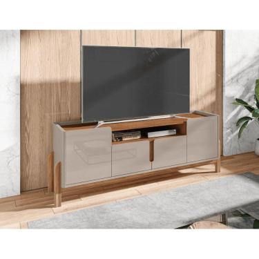 Imagem de Rack Lizz 170cm 4 Portas e Prateleiras Off White Cedro