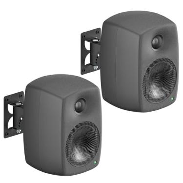 Imagem de Suporte de parede de alto-falante de metal para suporte de alto-falante Genelec - suporte de parede para monitor de estúdio inclinado e giratório para Genelec G1 G2 G3 8010 8020 8030 8320 8330 e mais