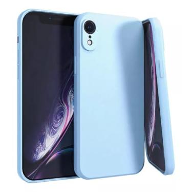 Imagem de Capa Capinha Silicone Aveludada Compatível Com iPhone XR Premium (AZUL BEBE)