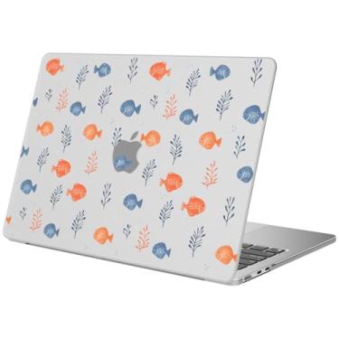 Imagem de BlHMCASE Compatível com MacBook Air 38.1 cm 2025 2024 2023 versão M3 A3114 M2 A2941, linda capa rígida protetora Kawaii Fish para Mac Air 15