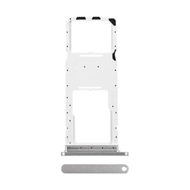 Imagem de BESJMYT Substituição da bandeja do cartão SIM para Samsung Galaxy A05s (versão SIM único) Adaptador de suporte de slot de bandeja de cartão prata com ejetor de agulha para A05s SM-A057F