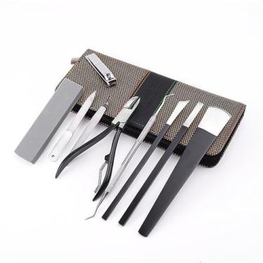 Imagem de Conjunto de facas para pedicure - Kit removedor de calos de aço inoxidável com 6 peças, lixas para pés e alisadores de cutículas | Utensílios para cuidados com a pele de nível médico, 8 peças