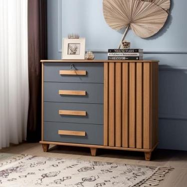 Imagem de Cômoda Sapateira Grécia Com Chave 1 Porta Ripado Flex - 4 Cores - RV M