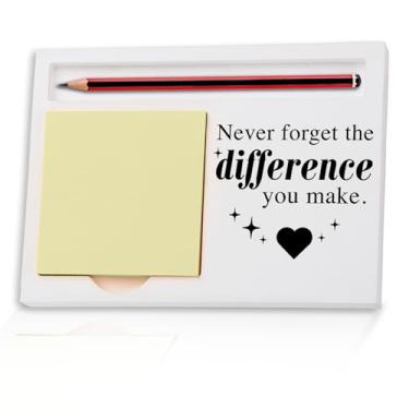 Imagem de Never Forget The Difference You Make Sticky Note Holder, Thank You Appreciation Gift for Friends Midwife Team Nurse Colleagues Mentor Work Friend Teacher Wood Self-Stick Note Pad Holders ZBA9