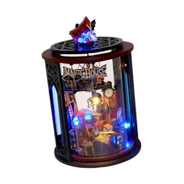 Imagem de Bothyi Kit de casa de bonecas em miniatura faça você mesmo, acessórios de decoração de casa de madeira para casa minúscula, quebra-cabeça 3D feito à mão para